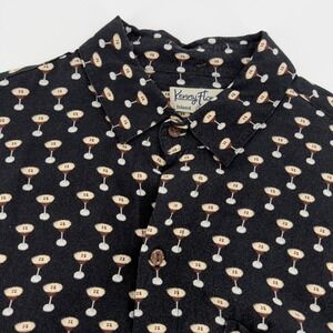 Kenny Flowers Mens Large Island Classics Cocktail Print Short Sleeve Button Up